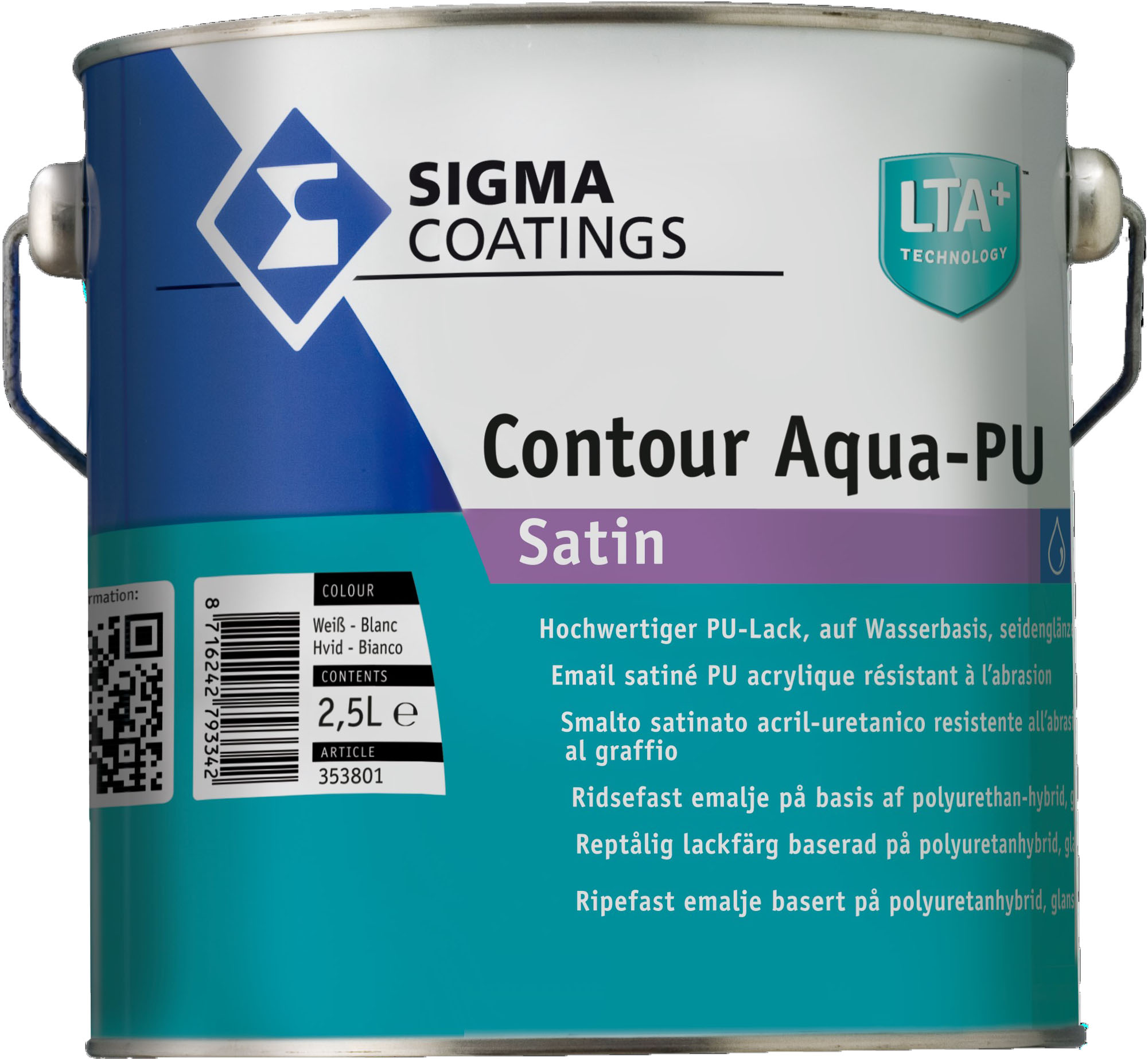 Contour Aqua PU Satin